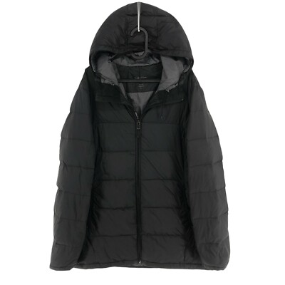CALVIN KLEIN Black Hooded Down Padded Lightweight Puffer