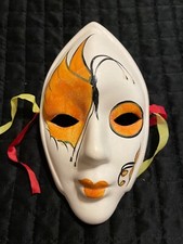 Decorative Mardi Gras mask 8.5 x 4.5 orange butterfly