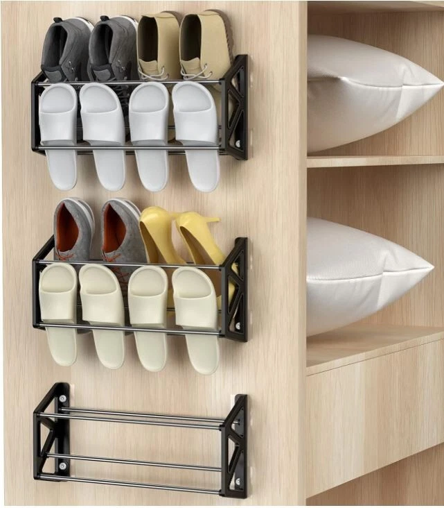 Stainless steel wall mounted shoe rack