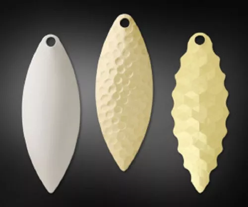 Hammered Super Quality Willow Leaf Blades in Polished Brass, Nickel & Serrated 