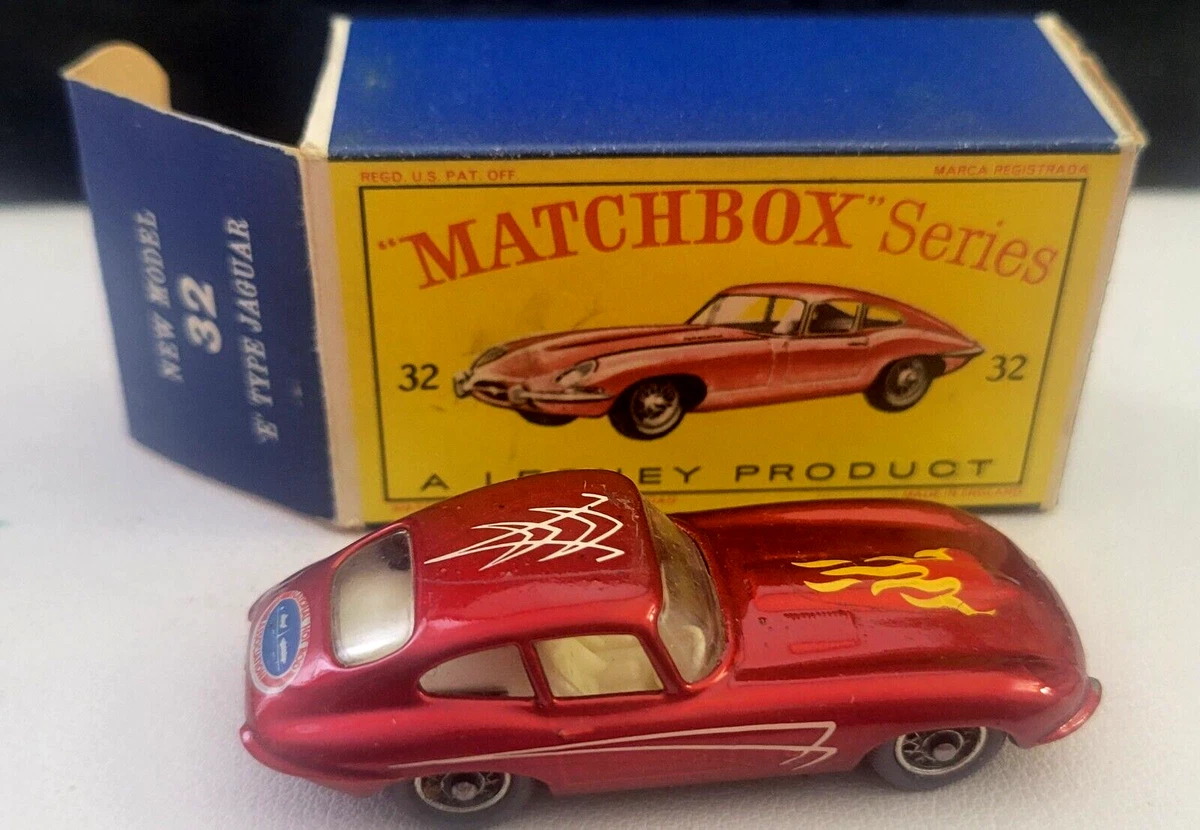 1962 Original Matchbox Lesney 32B Jaguar XKE Type NM Crisp Type D Box A