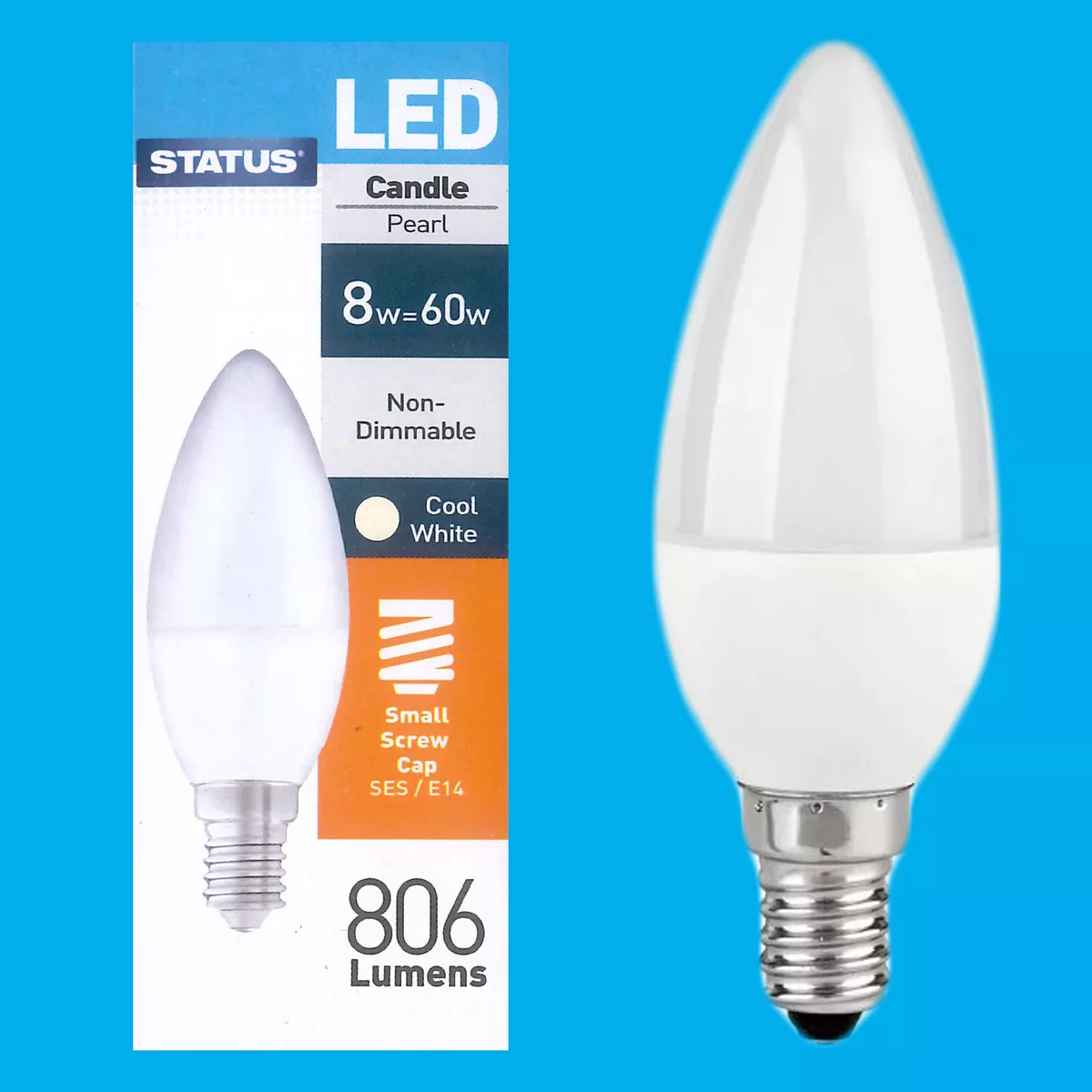 E14 led bulb 2024 8w cool white