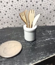1:12 Scale Miniature Wooden Kitchen Utensils Set