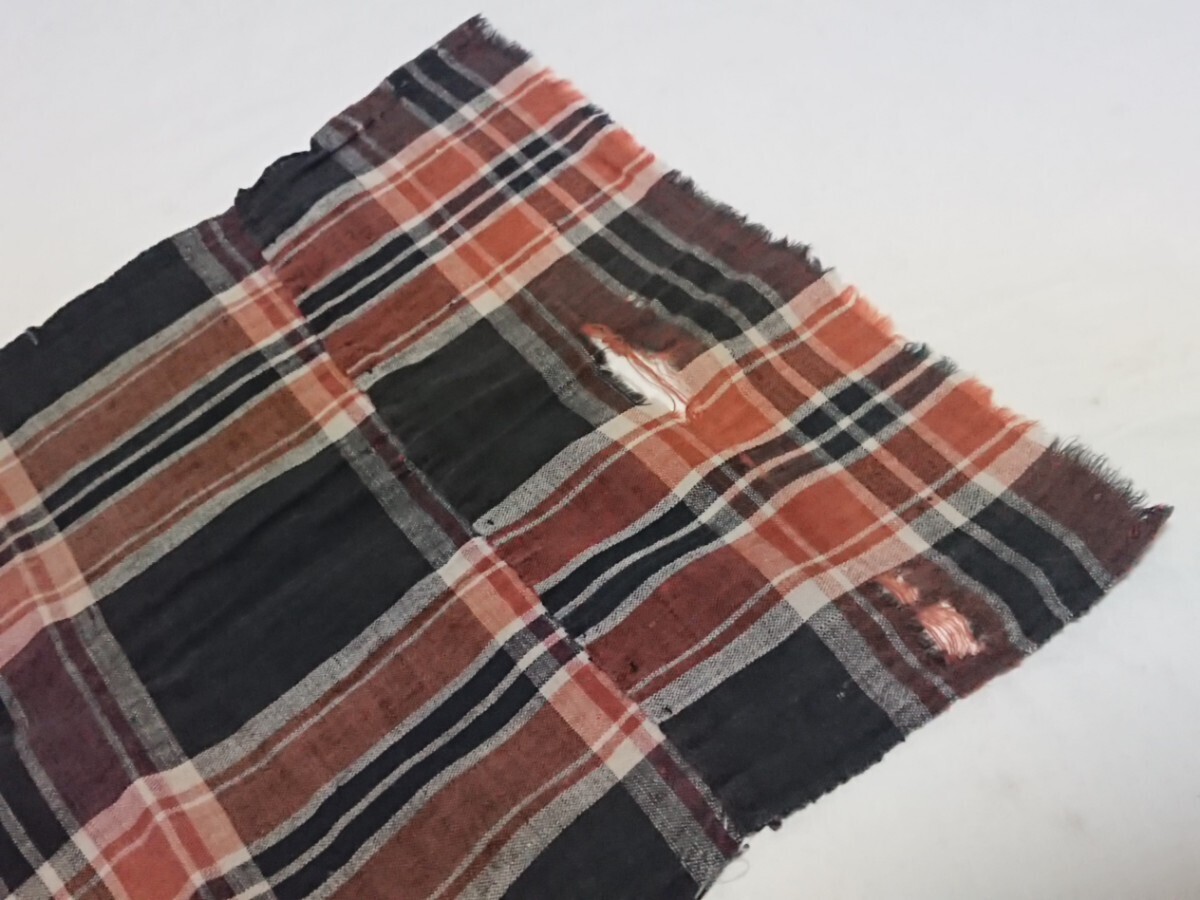 Vintage Japan BORO Old Japanese Cloth checkered pattern 77.2 Vintage Japan BORO Old Japanese Cloth checkered pattern 77.2
