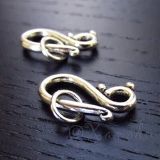 Hook And Eye Clasps 21mm Antique Silver Plated Findings F4755 - 10, 20 Or 50Sets