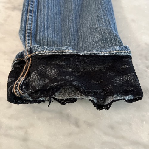 Vintage YES Blue Jeans Lace Trim Women’s 14(see Measurements) Style Th50160 - Picture 4 of 14