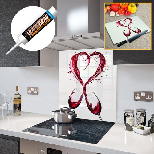 Glass Splashbacks Wine Splash Heart Glass and Accessories - By Premier Range - Picture 5 of 6
