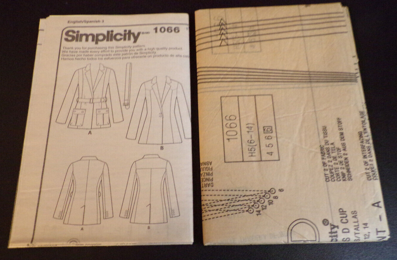 Simplicity Sewing Pattern 1066 Mimi G Style Misses Jacket Lined Sizes 6 ...