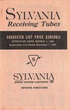 Sylvania Receiving Tubes Suggest List Price Schedule March 1, 1963