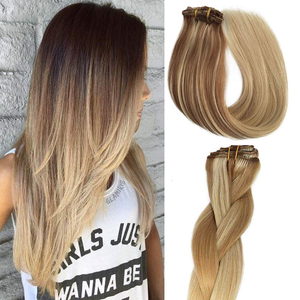 Hair Extensions Clip In Real Human Hair For White Women Golden