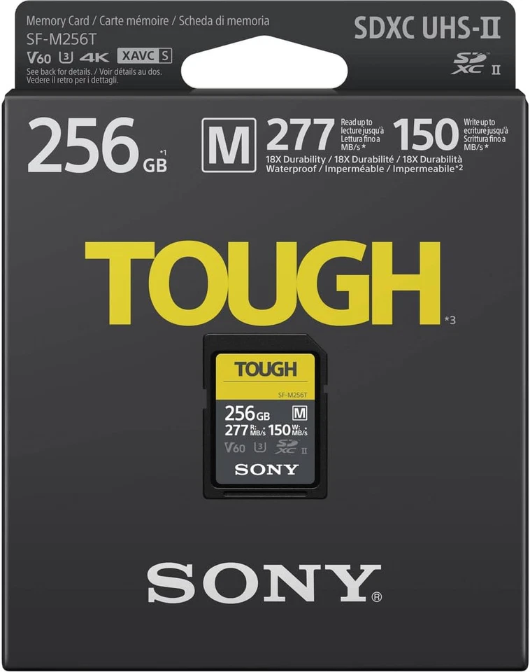 Sony TOUGH-M Series SDXC UHS-II Card 256GB, V60, CL10, U3, Max R277MB/S W150MB/S - Image 2 of 4
