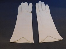  DESIGNER LADIES BEIGE COTTON DRESS GLOVES SIZE 6.5