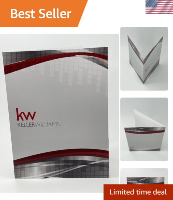Keller Williams Silver on White Presentation Folders - 25 Pack for Professionals