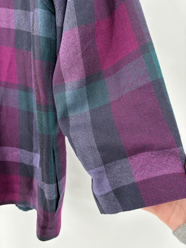 Christian Dior Vintage Blazer Womens 14 Pink Purple Plaid Suit Jacket Wool Blend - Picture 12 of 19