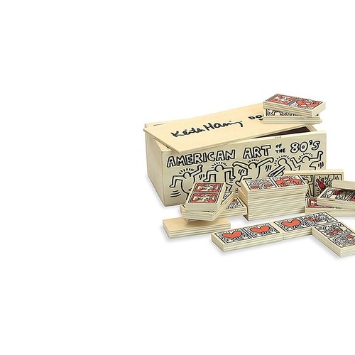Keith Haring wooden domino game set dominoes american art 80s NEW sealed - Picture 2 of 3