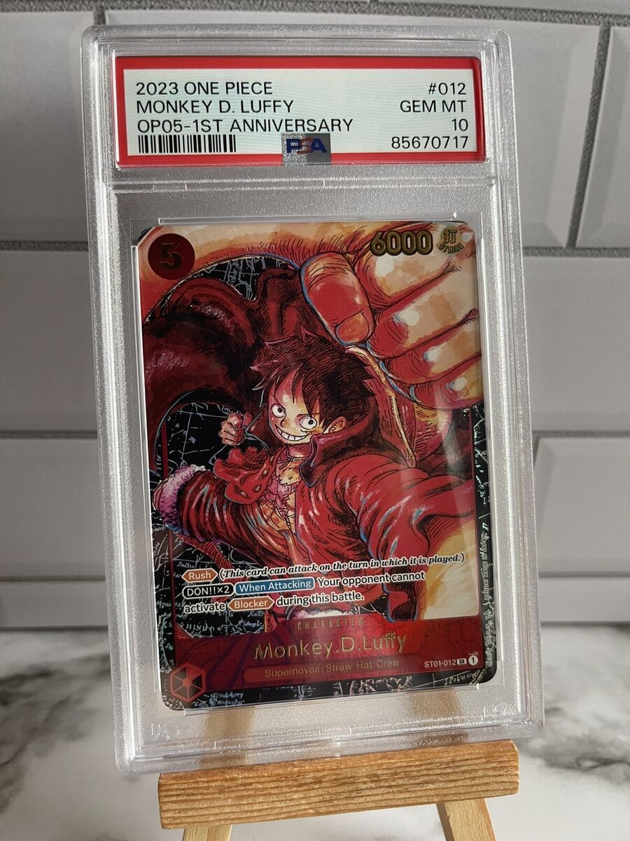 PSA 10 Monkey D Luffy 1st Anniversary English OP05 ST01-012 PSA 10 Monkey D Luffy 1st Anniversary English OP05 ST01-012