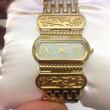 OROLOGIO FONTENAY da donna in acciaio DORATO, cinturino bracciale, NUOVO 