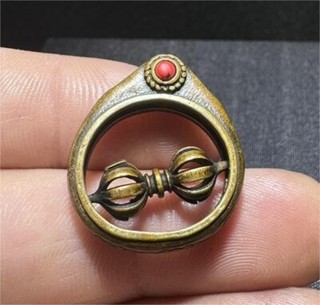 Antique Tibetan handmade Copper Jin Gangchu Magic tool Pendant amulet