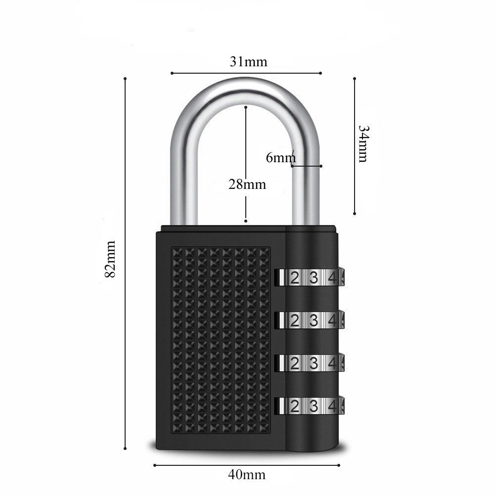 4 Digit Combination Padlock Heavy Duty Outdoor Lock Gym Travel Luggage