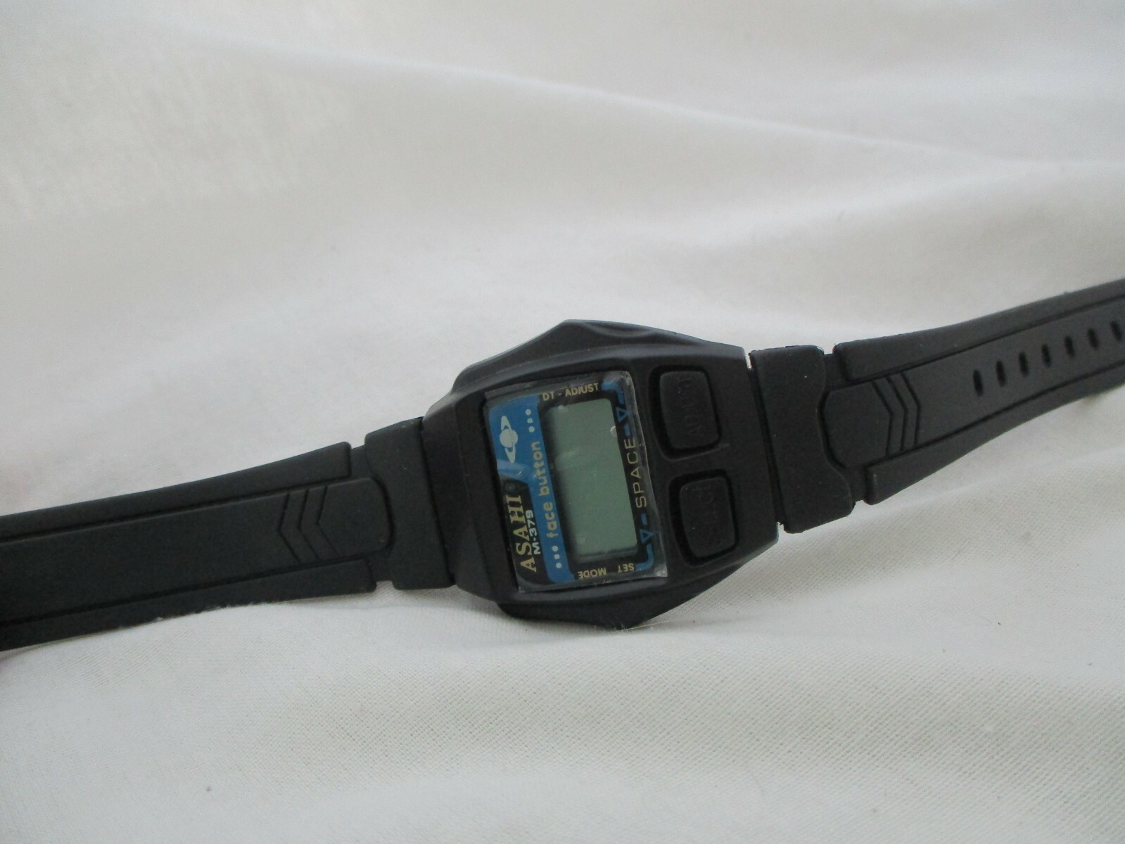 Asahi M379 Digital Watch Face Button Space Modern Black Buckle Band