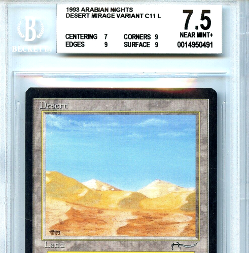 MTG Arabian Nights Desert BGS 7.5 NM+ Mirage Variant Magic Card Amricons 0491 - 第 2/3 張圖片