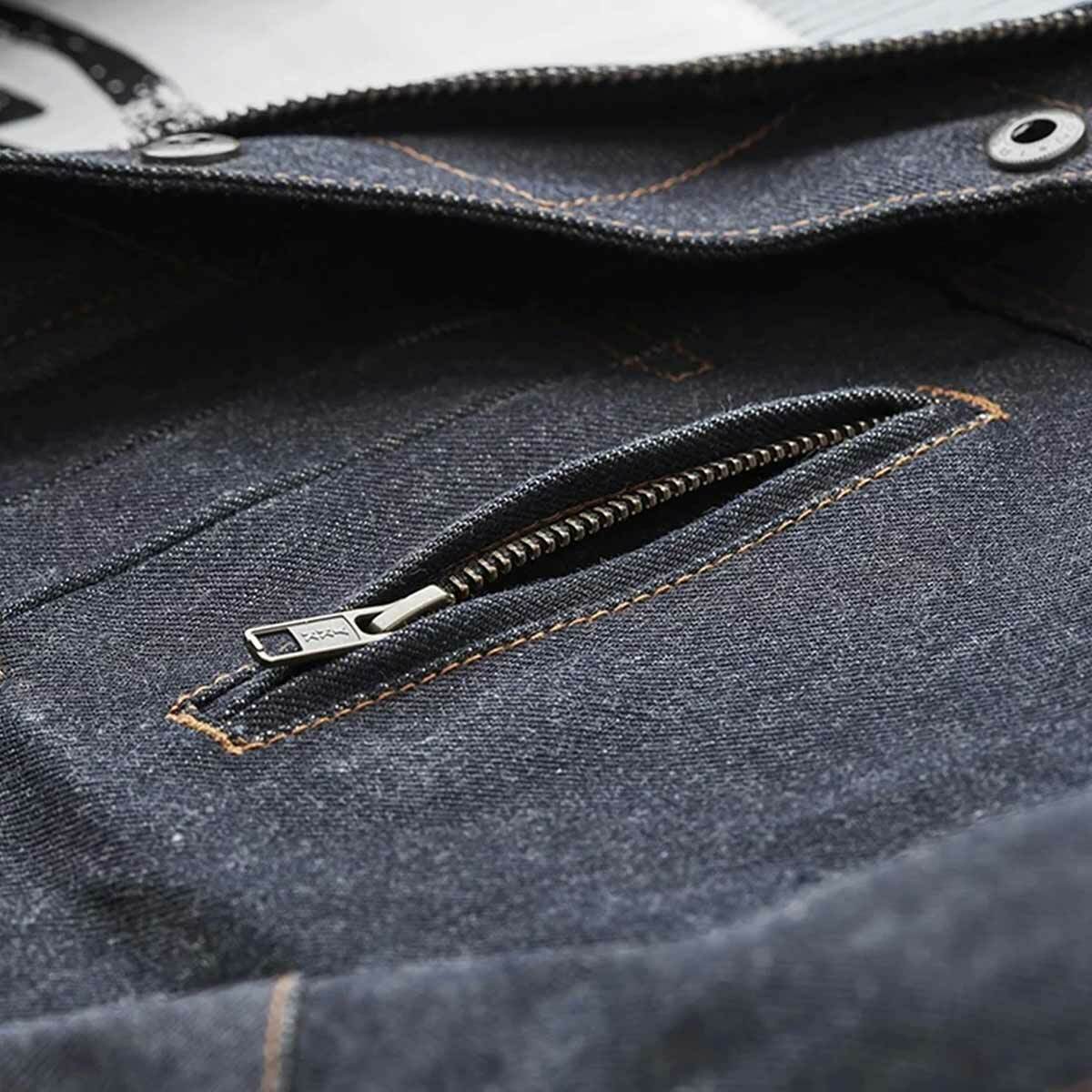 Fuel Motorcycles Greasy Single Layer Denim Motorcycle Jacket