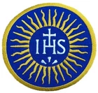 IHS Patch (3.5") Iron-on Badge Jesus Christ Jesuit Christian Church Emblem Gift