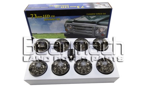 BA-9720 73MM LAND ROVER DEFENDER LED LIGHT LIGHTS SMOKE SMOKED LAMP UPGRADE KIT