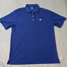 Masters Tech Golf Polo Blue Short Sleeve Basic Men's L Augusta National Golfing