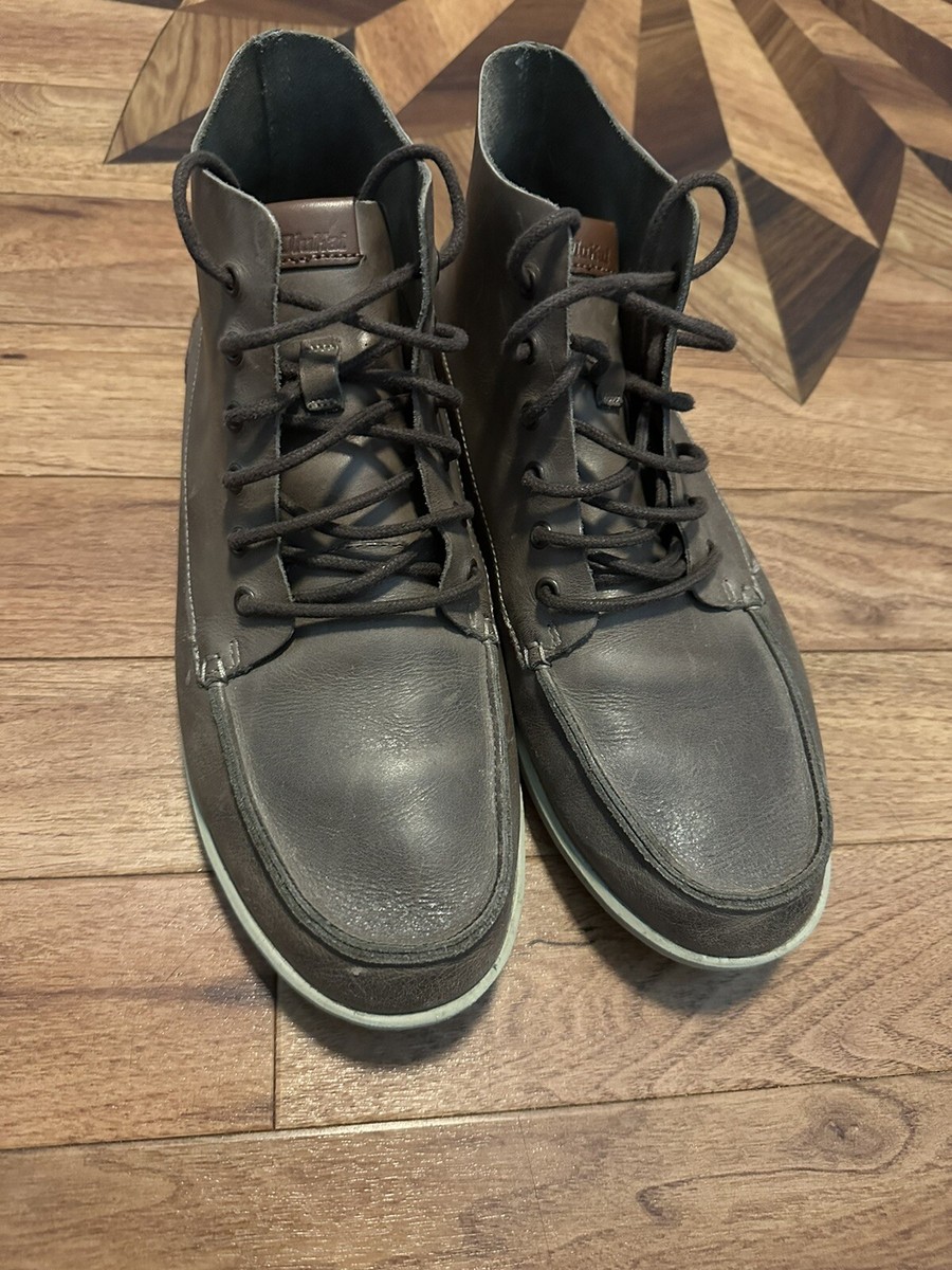 Mens Olukai Nalukai Kapa Brown Waxed Canvas Lace Up Chukka  display picture 3
