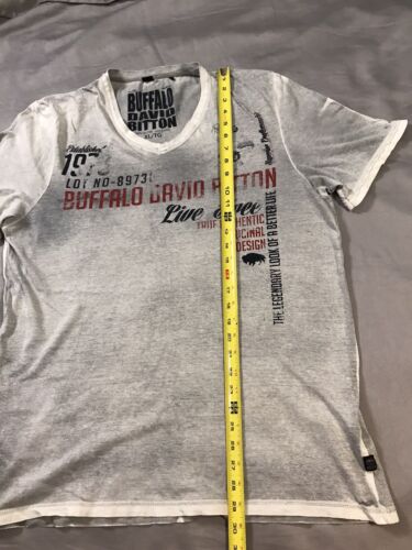 Camicia uomo Buffalo David Bitton extra large grigia stampa grafica scollo V - Foto 6 di 10