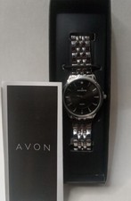 Avon Boussivie Watch Black & Silver Women's Crystal Accent