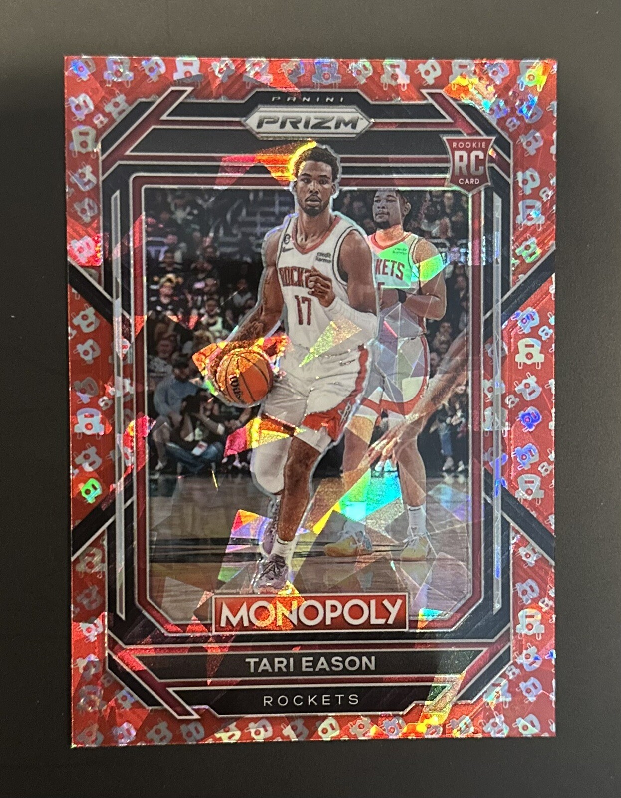 2022-23 Panini Prizm Monopoly Tari Eason Free Parking Red Cracked Ice #33 Rookie