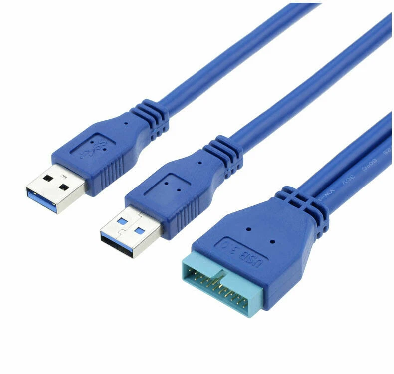 USB 3.0 A to 20 Pin Motherboard Extension Cable Y Splitter 0.3m - Image 2 of 4