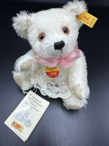 STEIFF Teddy Bear US Special 1984 weiß Historische Miniaturen 029288 Ballerina - Afbeelding 1 van 8