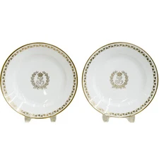 Pair Manufacture de Sevres Louis Philippe Gilt Porcelain Plates 1838 / 1840