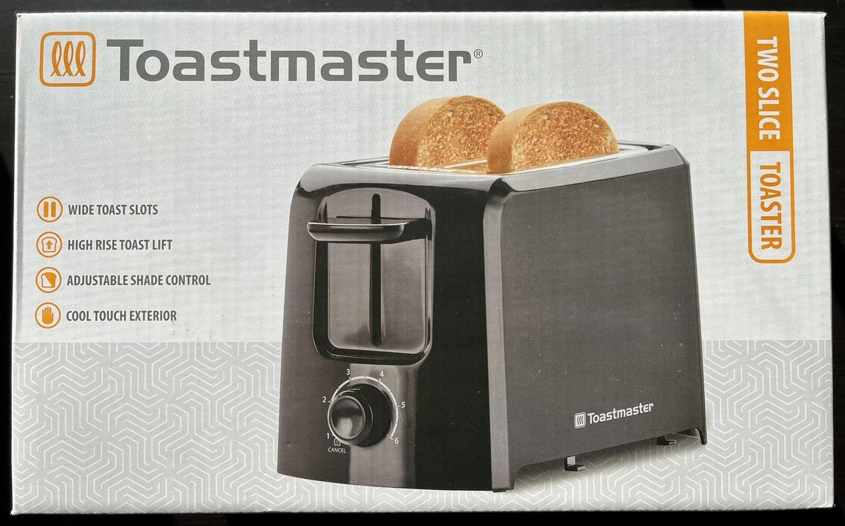 NEW TOASTMASTER 2 SLICE TOASTER EXTRA WIDE SLOT FOR BREAD BAGEL TM 103TS