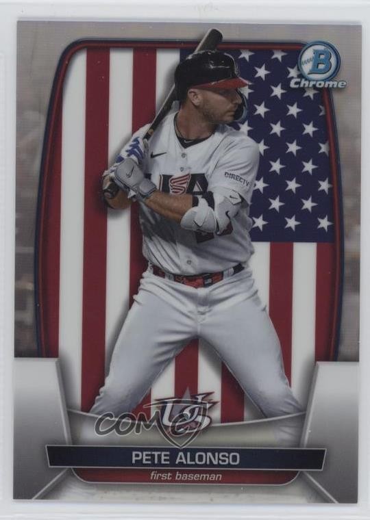 2023 Bowman Chrome WBC Flag Variations Refractor 21/499 Pete Alonso #WBC-80 11s9