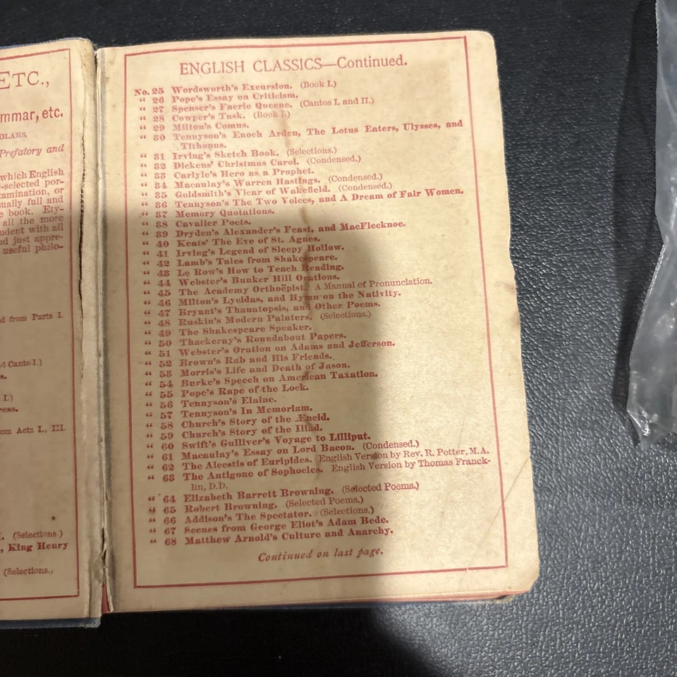 English Classics - Shakespeare's Merchant of Venice Copyright 1882 Antique Book - Imagem 3 de 4