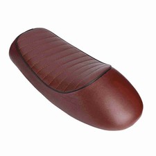 ›Motorcycle PU Leather Vintage Cafe Racer Refit Seat Flat Saddle Cushion For