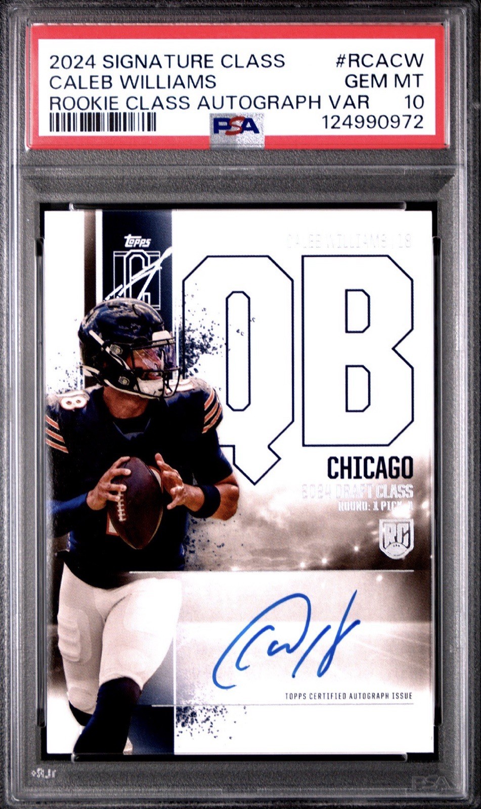 Caleb Williams - 2024 Topps Signature Class RC ON CARD AUTO - PSA 10