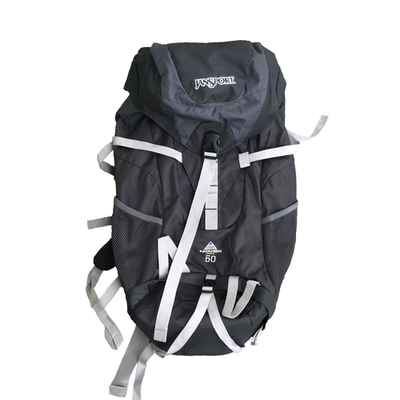 JANSPORT Katahdin 50L Hiking Backpack Black Gray Padded Hip Strap