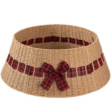 Christmas Tree Collar, Wicker Holiday Tree Skirt Stand Base Cover,Paper Rop...