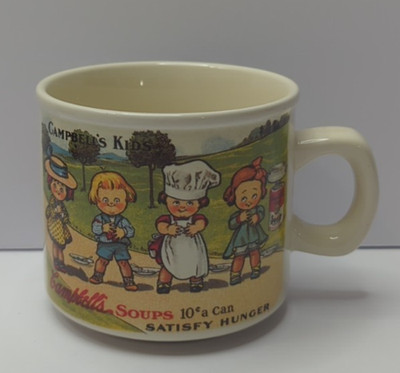 Campbell Soup Kids Mug Cup 1994 Satisfy Hunger Campbell's Kids 10 Cents a Can