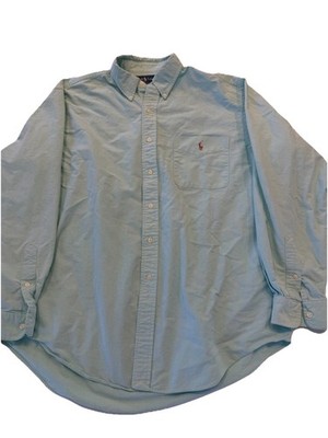 Ralph Lauren Men's XL Light Mint Oxford Cotton Button-Down Long Sleeve Classic