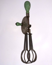 Antique A & J Hand Mixer Egg Beater 1920's Made in USA Rustic Farmhouse Decor