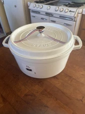 Staub 7 Qt Cast Iron Dutch Oven In Pure White. 