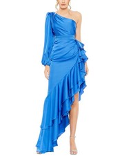 Mac Duggal Asymmetrical Ruffled Column Dress Women's