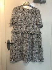 Boohoo 14 Dalmatian Print Mini Smock Dress 