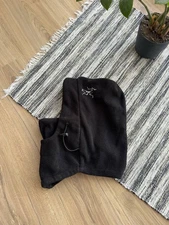 VINTAGE ARC’TERYX FLEECE BALACLAVA HAT WITH DRAWSTRINGS HOOD BLACK Sz One Size